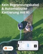 Navimow i105E Mähroboter ohne Begrenzungskabel 500 m², RTK+Vision Rasenmäher Roboter, KI Automatische Kartierung, Virtuelle Begrenzung, Mehrzonen-Management