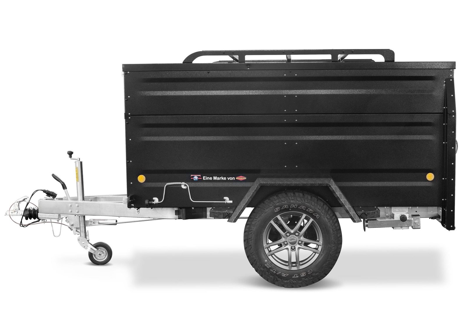 TPV Kofferanhänger 1300kg KT-EB3 Offroad Plus Bordwanderhöhung Geschlossen Gebremst Schwarz
