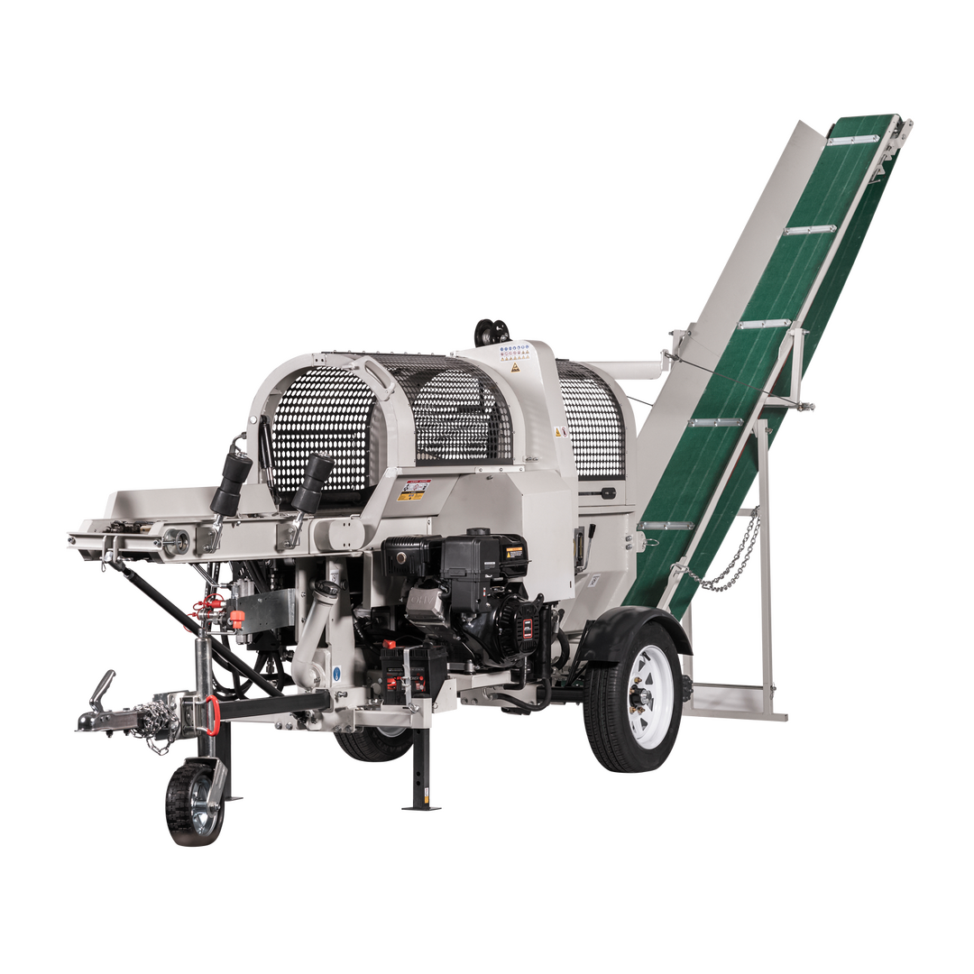 LUMAG SSA400GH-PRO/S | Benzin-Sägespaltmaschine mit Förderband & Zuführförderband